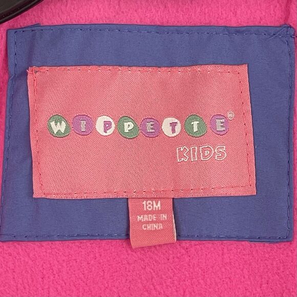 Wippette Kids NWT 18M Puffer Winter Coat Fleece Hood Pink Blue Baby With Tags - Picture 2 of 15